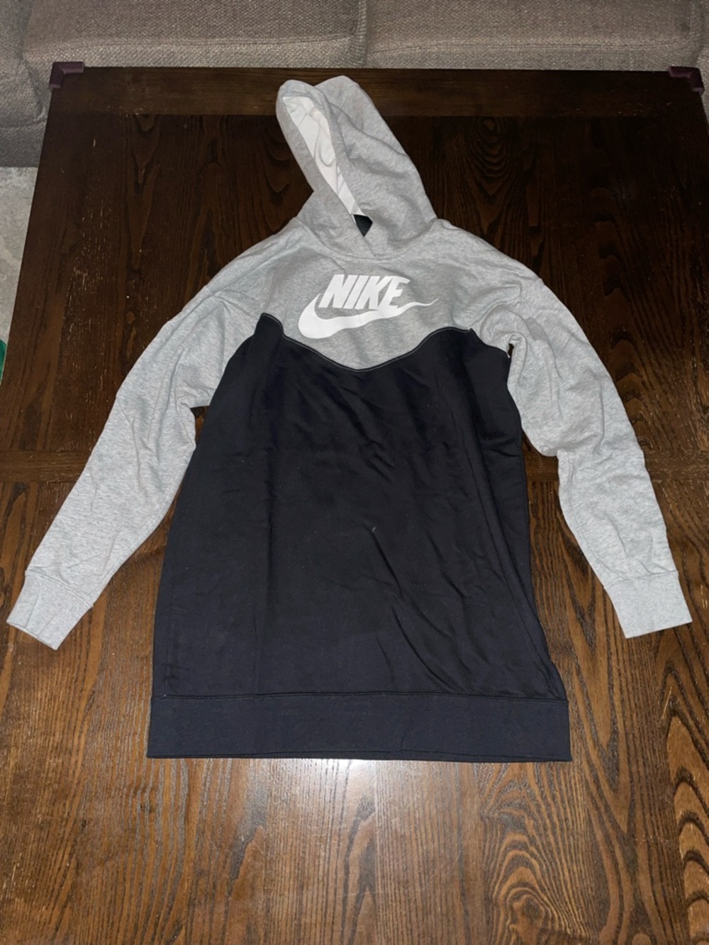 Nike Two-Tone Gray and Black Hooded Pullover